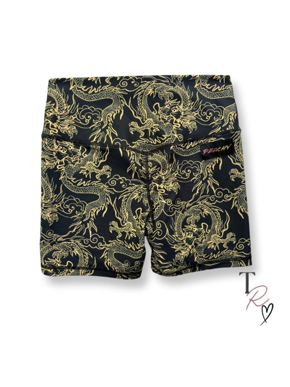 Peachy Athletic NWT Halycon Dragon Print Bike Athletic Workout Shorts Medium
